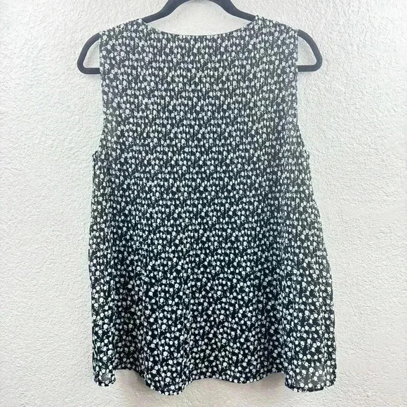 Pleione Floral Pleated Sleeveless Blouse - Size S - Picture 4 of 5